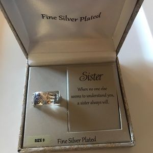 COPY - 👭 Silver Plated Engraved Sister Ring 👯‍♂️